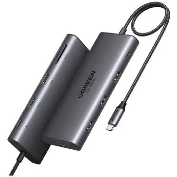 Ugreen CM639 / USB hub / 2x HDMI / RJ45 / 3x USB-A 3.0 / USB-C PD / SD/TF/microSD / 10 portov (UGR5684)