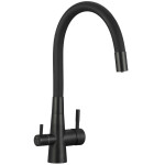 Laveo - Riveco - drezová batéria s elastickým ramenom,, pripojenie k vodnému filtru, čierna BRI_B68D