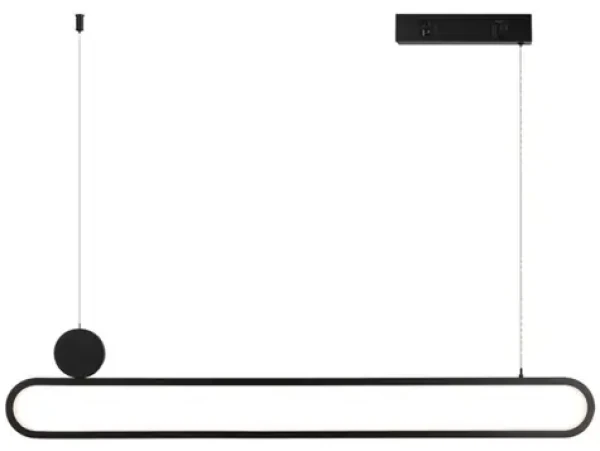 Immax NEO LITE OVALE SMART čierna / Závesné svietidlo / 122 cm / 50 W / TUYA / Wi-Fi (07231L)