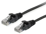 Equip Patch kábel U/UTP Cat6 čierna / Sieťový kábel / RJ-45 / 0,5 m / CCA vodič / pozlátené konektory (625457)