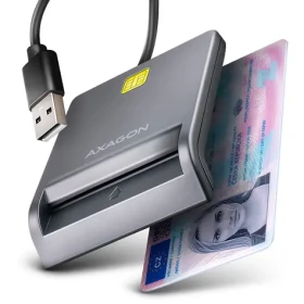 Axagon CRE-SM3T, USB-A FlatReader čítačka kontaktných kariet SMART card (eObčanka), kábel 1.3m (CRE-SM3T)