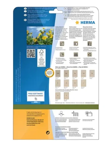 Herma Silphie etikety 210x148mm hnedá / Etikety / A4 / permanentná / 40 ks / 20 listov (10757)