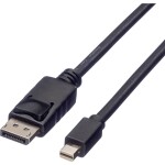 Roline DisplayPort prepojovací kábel Konektor DisplayPort, Mini DisplayPort konektory 2.00 m čierna 11.04.5635 tienený Kábel DisplayPort; 11.04.5635