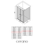 CERANO - Sprchovací kút Antelo L - Ľ/P - 6 mm - chróm, transparentné sklo - 92x60 - otočný CER-666901