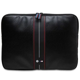 BMW Carbon Red Stripe 14" čierna / Puzdro pre notebook / Karbónový vzor / Červený pruh (BMCS14COMSCAKR)