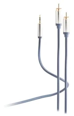 Shiverpeaks Flexline Audio kábel Jack 3,5mm - 2x Cinch modrá / Audio kábel / 5 m / pozlátené konektory (FL31-32051)