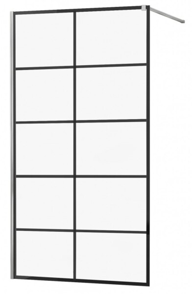 MEXEN/S - KIOTO Sprchová zástena WALK-IN 80x200 cm 8 mm, chróm, čierny vzor 1 800-080-101-01-77