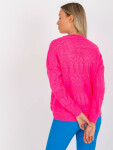 Fluo růžový letní kardigan s prolamovaným vzorem RUE PARIS JEDNA VELIKOST