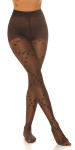 Sexy Tights with Print "Hearts" black Einheitsgroesse