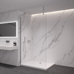 CERANO - Sprchová zástena Walk-in Onyx Top Round Ľ/P - 10 mm - guľatá vzpera - chróm, transparentné sklo - 120x200 CER-8050BD78613