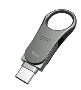 Silicon Power Mobile C80 Duálny USB flash disk 16GB / 16GB / USB-C / USB 3.0 / kovový (SP016GBUC3C80V1S)