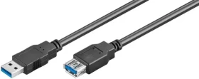 MicroConnect kábel USB3.0 A (M) - USB3.0 A (F) 0.5m čierna / 5000Mbit/s (USB3.0AAF05B)
