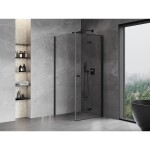 MEXEN/S - Mist-F sprchovací kút skladacie dvere pravá 85 x 85, transparent, čierna 8A6T-085-085-70-00-P