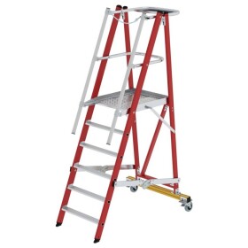 MUNK Günzburger Steigtechnik 036326 sklolaminát/hliník rebrík s platformou Max.prac. výška: 3.40 cm; 036326