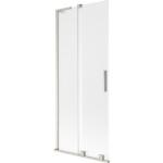 MEXEN/S - Velar L dvojkrídlová posuvná vaňová zástena 80 x 150, dekor, nikel kartáčovaný 896-080-003-31-97