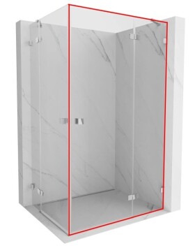 MEXEN - LUNAR (M+D) sklo 115x200 cm 8 mm, transparentné, pravé 834-115-000-00-00-P