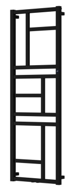 Instalprojekt - Kúpeľňový radiátor MONDRIAN - Farba radiátora - Čierna, Pripojenie radiátora - Stredové 50 mm, Rozmer radiátora - 500 x 1440 mm, výkon 496 W RADMON501431SP