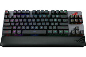 ASUS ROG Strix Scope RX TKL WD (DE) čierna / Herná klávesnica / USB-A+BT 5.2+RF 2.4GHz / ROG RX RED / RGB / DE layout (90MP02J0-BKDA00)