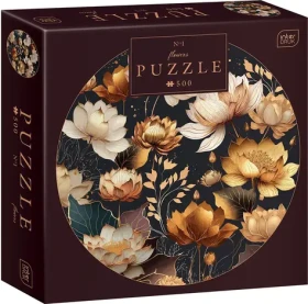 INTERDRUK Okrúhle puzzle Flowers: Zlaté kvety