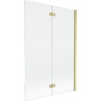 MEXEN - MIST vaňová zástena 120x150 cm 6mm 2-s, zlatá kartáčovaná, číra, pravá 8A9-120-002-55-00-P