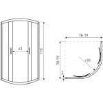 KERRA - Sprchovací kút bez vaničky Aruba GL 80, chróm 5907548124715