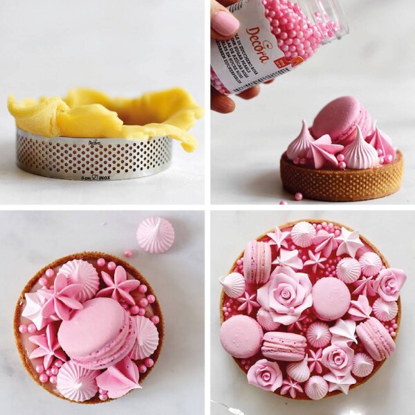 Nerezová forma na tartletky kruh 15x3,5 cm Microforata perforovaná - Decora
