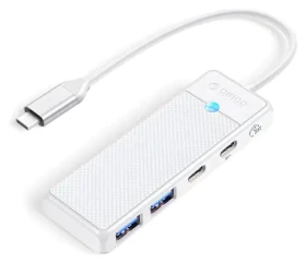 Orico PAPW2AC-C3 biela / USB hub / 2x USB-A 3.0 / 1x USB-C 3.0 / PD 100W / kábel 0,15 m