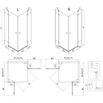 MEXEN/S - Lunar Duo sprchovací kút dvere krídlové pravá 120 x 115, transparent, zlato 834-120P-115L-50-00