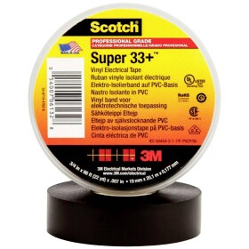 3M SUPER33+-19X20 izolačná páska Scotch® čierna (d x š) 20 m x 19 mm 1 ks; SUPER33+-19X20