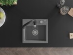 MEXEN/S MEXEN/S - Milo granitový drez 1-miska vrátane batérie Savita, šedá 6505-71-672601-70