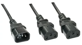 Lindy C14 - 2x C13 černá / Napájecí kabel / 1 m (30363)