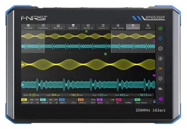 FNIRSI DPOS350P / Osciloskop / 4 v 1 / 2 kanály / 350 MHz / 1 GSa/s / 7" dotykový displej (DPOS350P)