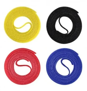 Label the cable Klettové sťahovacie pásky 4× 1 m / Káblové pásky na suchý zips / obojstranné / mix farieb (LTC 1230)