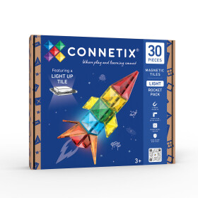 Connetix Connetix Tiles - Magnetická Stavebnica Svietiaca raketa 30 ks