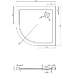 MEXEN - Flow Sprchová vanička štvrťkruh slim 90 x 90, biela lesk 46Q109090