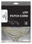 UTP patch kábel Cat6 15 m šedý / Patch kábel / U/UTP / čistá meď / RJ45-RJ45 (PP6U-CU-15M)