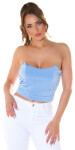 Sexy Bandeau crop top Corset Look babyblue Einheitsgroesse