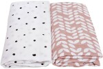 MOTHERHOOD Prikrývka a zavinovačka bavlnená mušelínová Premium 2 ks Pink Classics 100x120 cm