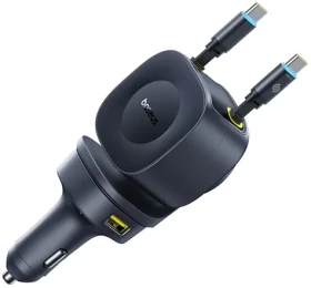 Baseus PrimeTrip VR2 Max čierna / Nabíjačka do auta / 60W / navíjacie káble USB-C (6932172692223)