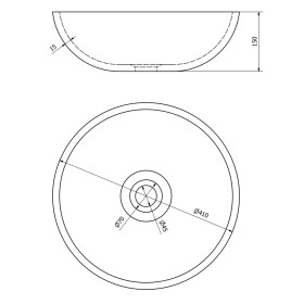 SAPHO - PRIORI keramické umývadlo na dosku, priemer 41cm, čierna s modrým vzorom PI034