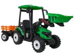 Mamido Detský elektrický traktor MEGA D68 24V s prívesom zelený