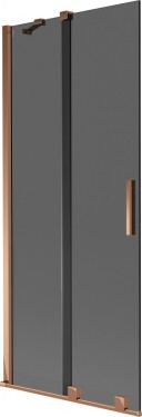 MEXEN/S - Velar dvojkrídlová posuvná vaňová zástena 80 x 150, grafit, ružové zlato 896-080-000-41-60