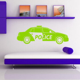 Veselá Stena Samolepka Policajné autíčko Farba: zelená, Veľkosť: 60 x 19 cm