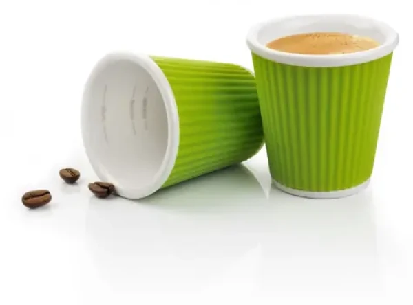 Les Artistes A-0622 zelená / Sada porcelánových šálok / silikónový obal / 100 ml / 2 ks