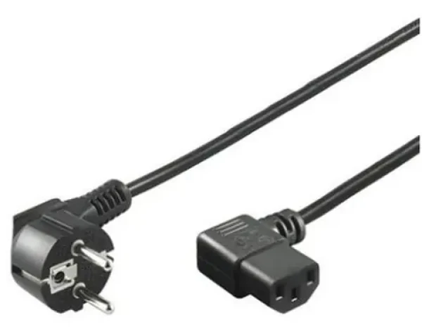 Goobay 50080 čierna / Napájací kábel / CEE 7/7 - IEC C13 / zahnutý / 2 m (50080)