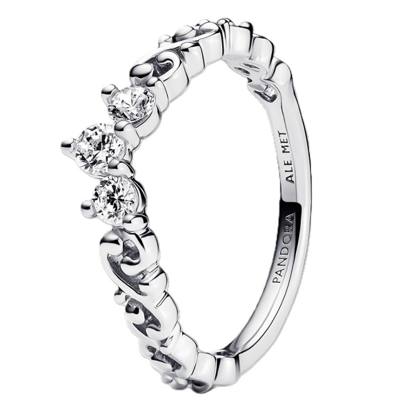 Pandora Strieborný prsteň Kráľovský diadém so špirálkami Moments 192232C01 50 mm