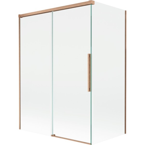 MEXEN/S - Rox vaňová zástena 2-krídlová posuvná 120 + 70 x 150, transparent, měď kartáčovaná 8C9-120-070-65-00