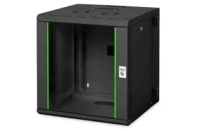 Digitus Unique čierna / Nástenný rozvádzač / 12U / 643x600x600 mm / sklenené dvere / IP20 (DN-19 12-U-3-SW)
