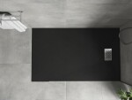MEXEN/S - Hugo sprchová vanička SMC 140x80, čierna, krytka nerez 42708014-X