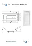 BESCO - Obdĺžniková vaňa TALIA SLIM - Nožičky k vani - Bez nožičiek, Rozmer vane - 150 × 70 cm VANTAL15SLIM